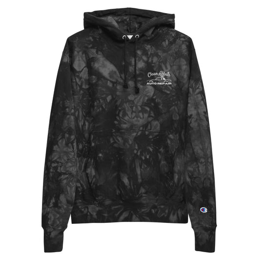 Clean Affair Black Unisex Champion tie-dye hoodie